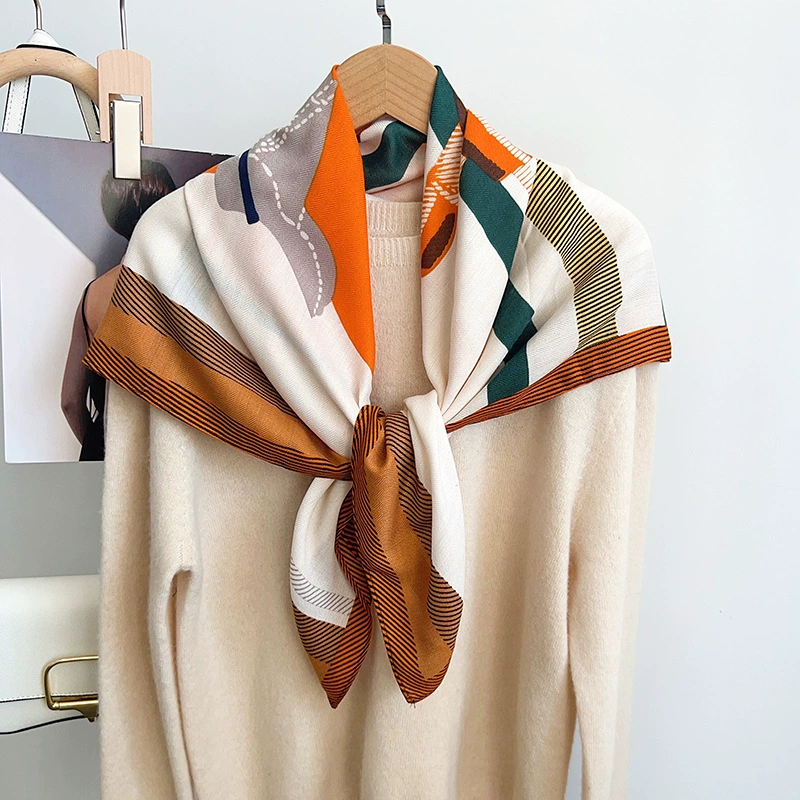 Orange Horse Large Square Scarf