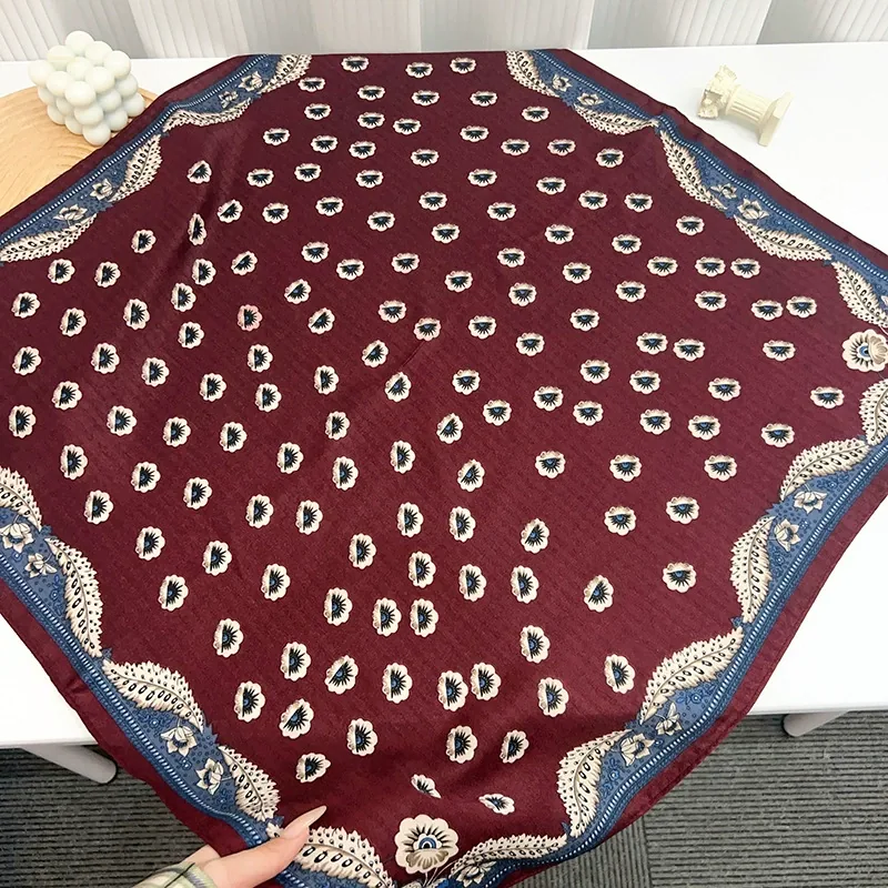 Velvet Paisley Small Square Scarf
