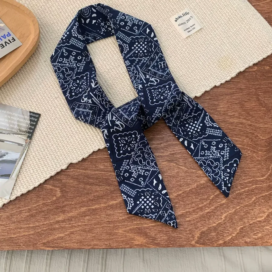 Polka Dot Silk Twilly Scarf view 8