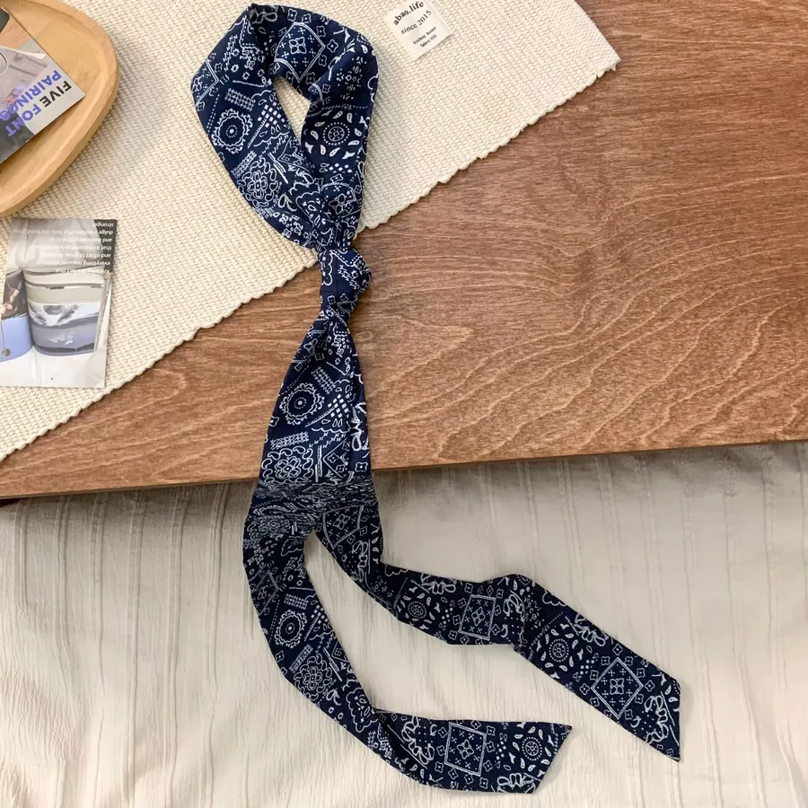Polka Dot Silk Twilly Scarf view 9