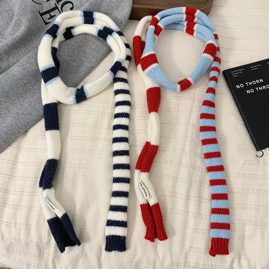 Striped Polyester Neck Scarf