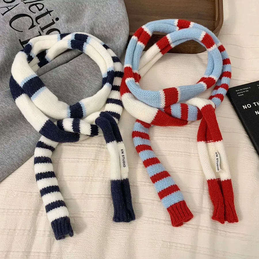 Striped Polyester Neck Scarf view 3