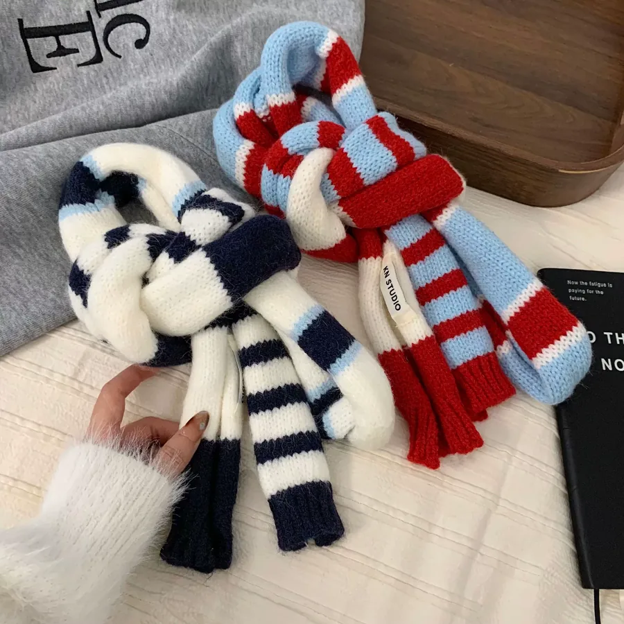 Striped Polyester Neck Scarf view 4