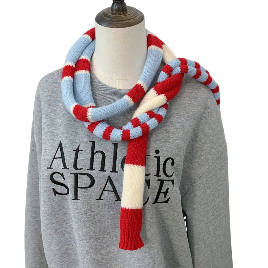Striped Polyester Neck Scarf view 5