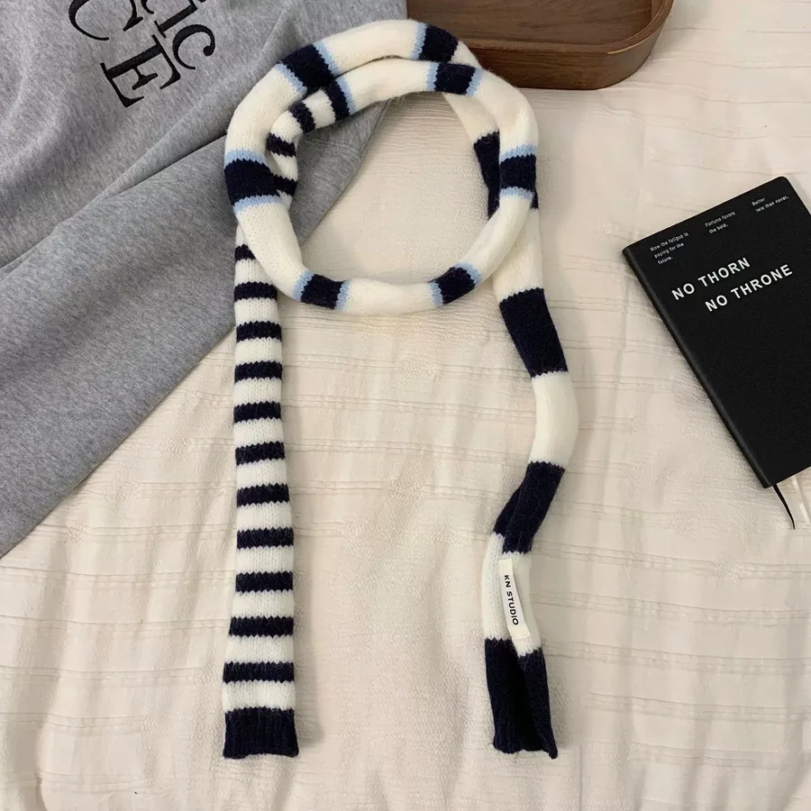 Striped Polyester Neck Scarf view 6